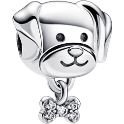 Pandora Pet Dog & Bone Charm - Silver/Transparent