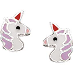 Scrouples Unicorn Stud Earrings - Silver/Mulicolour