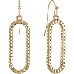 Liz Claiborne Oval Drop Earrings - Gold