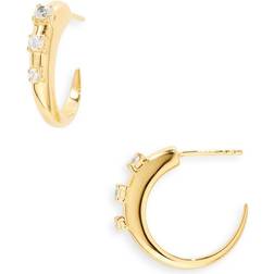 Missoma Vermeil Claw Hoop Earrings - Gold/Transparent