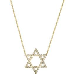 Zoe Chicco Star of David Pendant Necklace - Gold/Diamonds