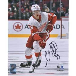 Fanatics Detroit Red Wings Autographed 8" x 10" Skating with Puck Photograph Moritz Seider