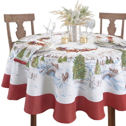 Elrene Home Fashions Santa’s Snowy Sleighride Bordsduk Multifärgad (213.4x152.4cm)