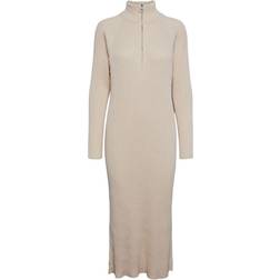 Y.A.S Mavi Knit Midi Rollneck Dress - Beige