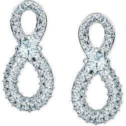 Swarovski Infinity Mini Stud Earrings - Silver/Transparent