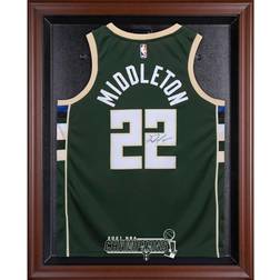 Fanatics Milwaukee Bucks Brown Framed 2021 NBA Finals Champions Logo Jersey Display Case