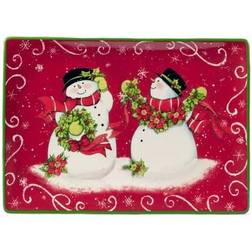 Certified International Holiday Magic Snowman Rectangular Serving Platter & Tray