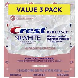Crest 3D White Brilliance Hydrogen Peroxide Mint 85g 3-pack