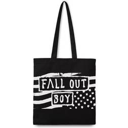 Fall Out Boy Rocksax Flag Skuldertaske Unisex sort hvid