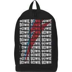 David Bowie Backpack Warped Flash Logo Official Rocksax Multicoloured