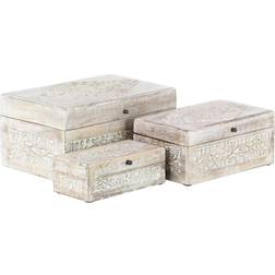 Litton Lane Brown Wood Coastal Decorative Box (Set of 3)