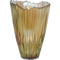 Ivyline Mocha Rippled Glass H30Cm W20.5Cm Vase