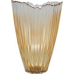 Ivyline Amber Rippled Glass H30Cm W20.5Cm Vase