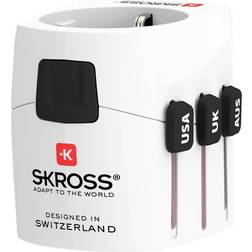 Skross 1.103165. Stiktype: Universal, Stikkontakttype: Universal, Universalstiktilslutningstyper: Type B, Type I (AU) Type F, Type G (VK) Bredde: 65