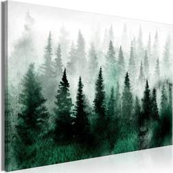 Canvas Scandinavian Foggy Forest Wide 90x60 Billede