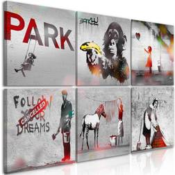 Arkiio Canvas Banksy Collage Billede