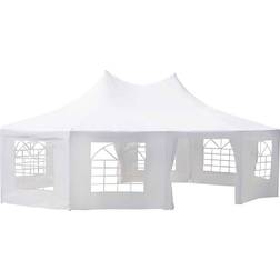 OutSunny Alfresco 10 Sides Heavy Duty Tent Gazebo, white