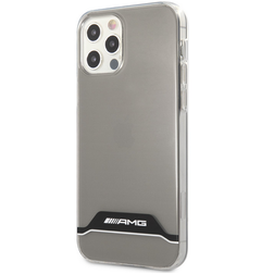 Mercedes AMG PC TPU Horisontell Stripes fodral för iPhone 12/12 Pro Genomskinlig svart AMHCP12MTCBW