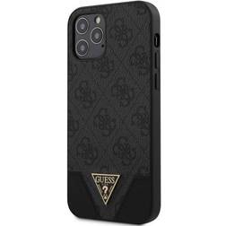 Guess Hard Cover 4G Triangle Collection Hülle für iPhone 12 Realme 12 Pro+ 6,1" Kunstleder Grau