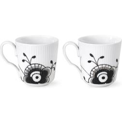Royal Copenhagen Black Fluted Mega Kopp & Mugg 28cl 2st
