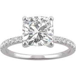 Charles & Colvard Moissanite Engagement Ring - Silver/Diamond