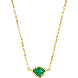 Monica Vinader Siren Mini Nugget Chain Necklace - Gold/Green