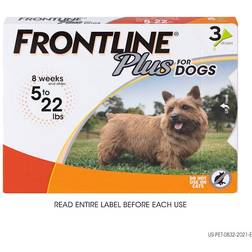 Frontline Plus Flea and Tick Treatment 3 Doses