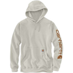 Carhartt Men's Loose Fit Midweight Logo Sleeve Graphic Hoodie - Malt