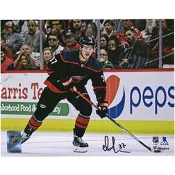 Fanatics Carolina Hurricanes Andrei Svechnikov Autographed Black Skating Photograph