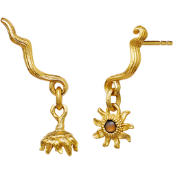 Maanesten Manni Earrings - Gold/Brown