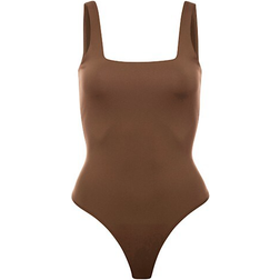 Good American Scuba Modern Tank Bodysuit - Light Mocha