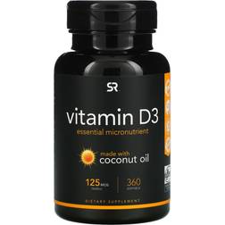 Sports Research Vitamin D3 with Coconut Oil 5000iu 360 pcs