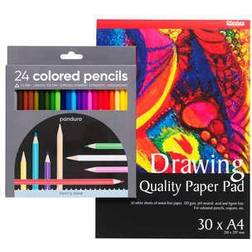 Panduro Hobby Set Colored Pencils & Pad A4