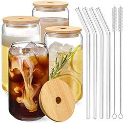 NetanY Store - Glass Jar with Straw 16fl oz 4