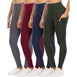 Youngcharm Women's High Waist Tummy Control Workout Yoga Pants 4-pack