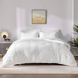 CozyLux Seersucker Bedspread Pink, Black, Grey, White, Green (223.5x223.5cm)