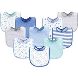 Luvable Friends Terry Bibs 10-pack Boy Elephant Stars