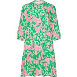 Noella Imogene sh. Dress - Green/Pink