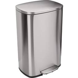 Amazon Basics Smudge Resistant Rectangular Trash Can with Soft-Close Foot Pedal 50L