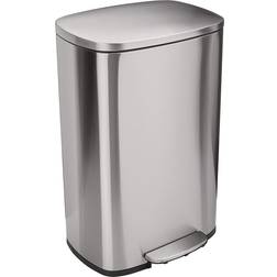 Amazon Basics Smudge Resistant Rectangular Trash Can with Soft-Close Foot Pedal