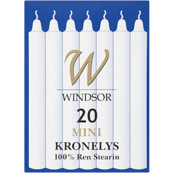 Windsor Kronelys Stearin Mini White Stearinlys 20stk