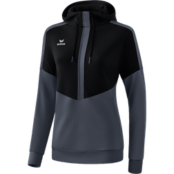 Erima Womens Squad Hoody - Black/Slate Grey