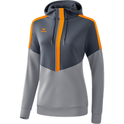 Erima Womens Squad Hoody - Slate Grey/Monument Grey/New Orange