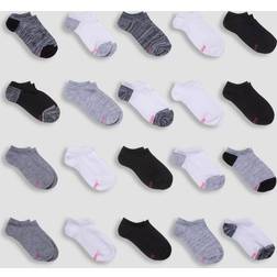 Hanes Girls’ No Show Socks 20-Pack