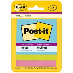 Post-it 3pk 3" x 3" Super Sticky Notes 45 Sheets/Pad Miami Collection