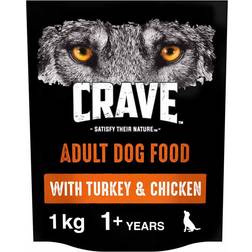 Crave Natural Grain Free Complete Dry Dog Food Turkey Chicken 1kg