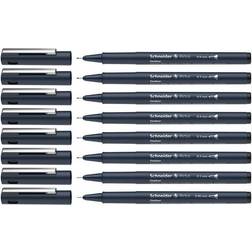 Schneider fineliners permanent Pictus rostfritt stål svart 8 st