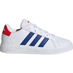 Adidas Kid's Grand Court Lifestyle Tennis - Cloud White/Royal Blue/Vivid Red