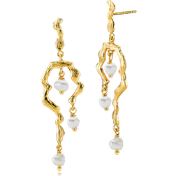 Sistie X Lärke Bentsen Long Earrings - Gold/Pearls