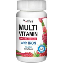 YumV's Multi Vitamin with Iron Raspberry 60 Jellies